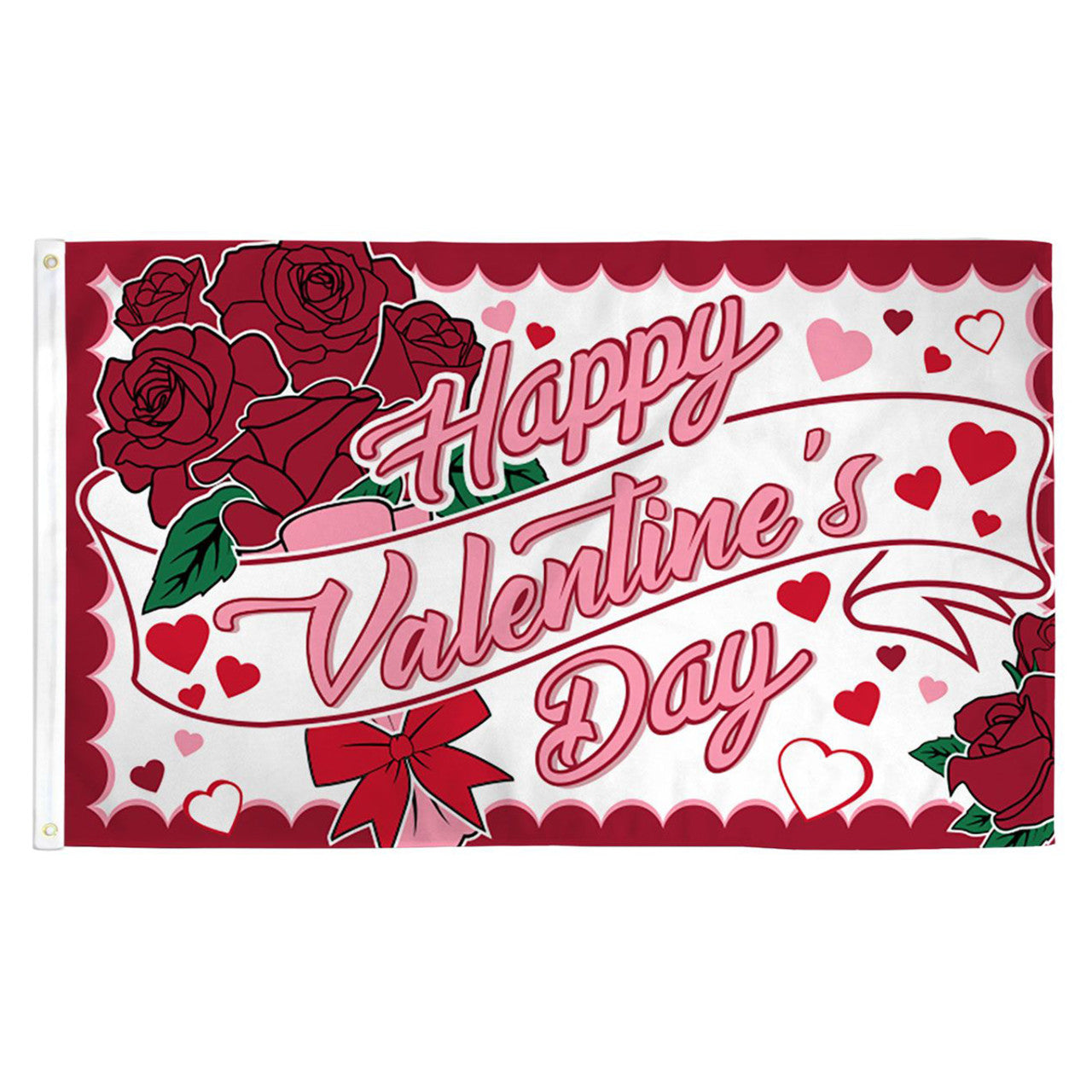 Happy Valentine's Day Waterproof Flag - 3ft x 5ft Printed Polyester