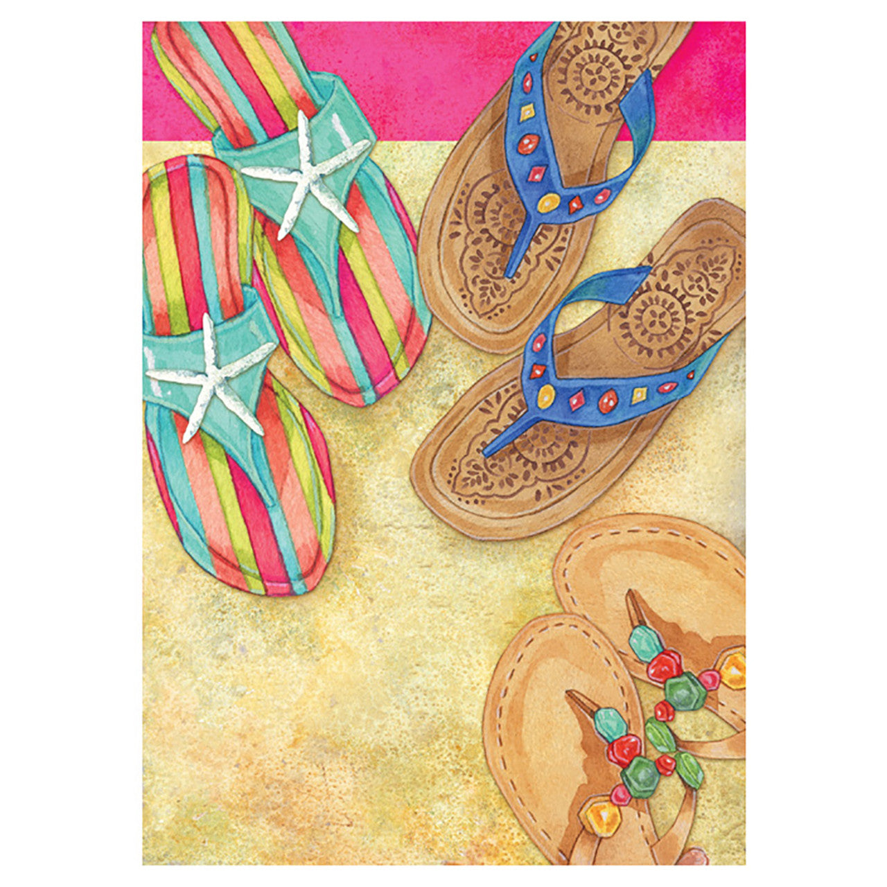 Carson Banner Flag - Sandy Flip Flops - 28in x 40in