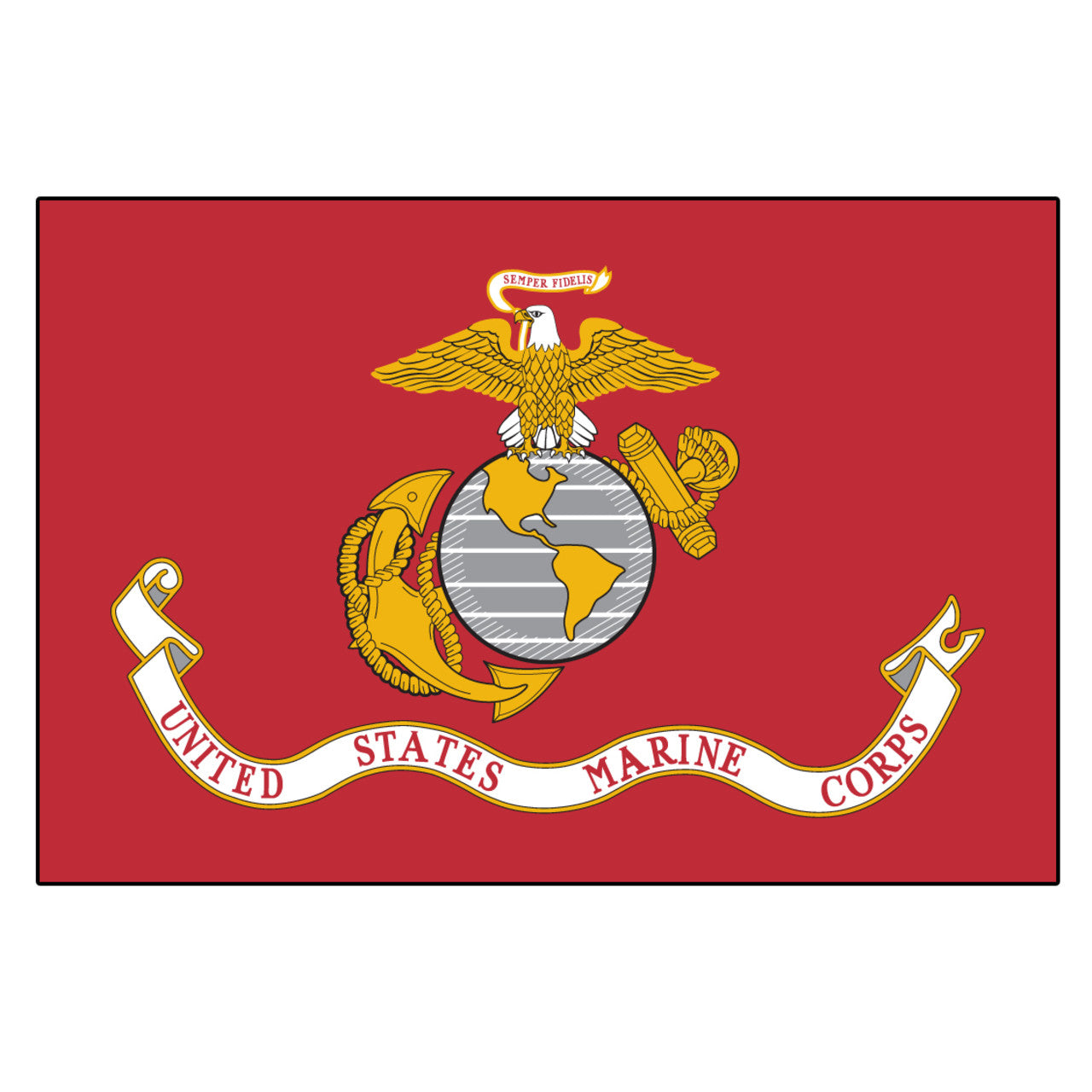 US Marine Corps Flag 4ft x 6ft Heavy Duty Spun Polyester