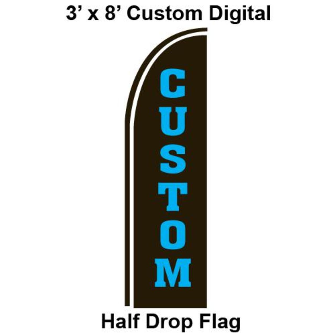 Custom Made Digital 3' x 7.5' Blade Flag - Swooper Flag
