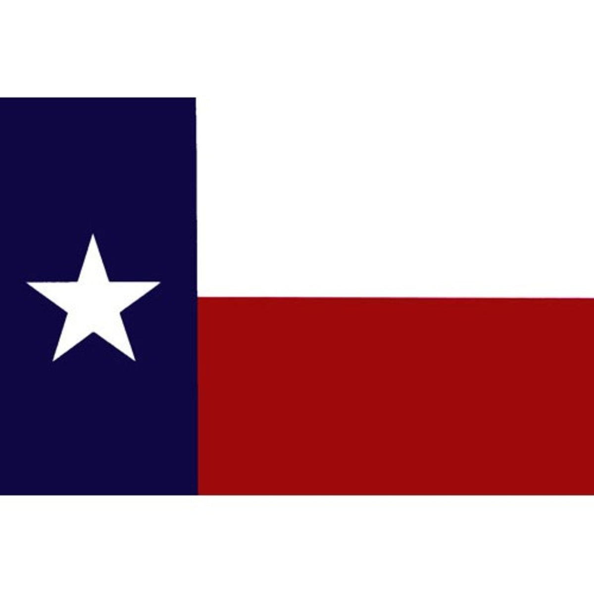 Texas state flag with a white star on a blue and red background