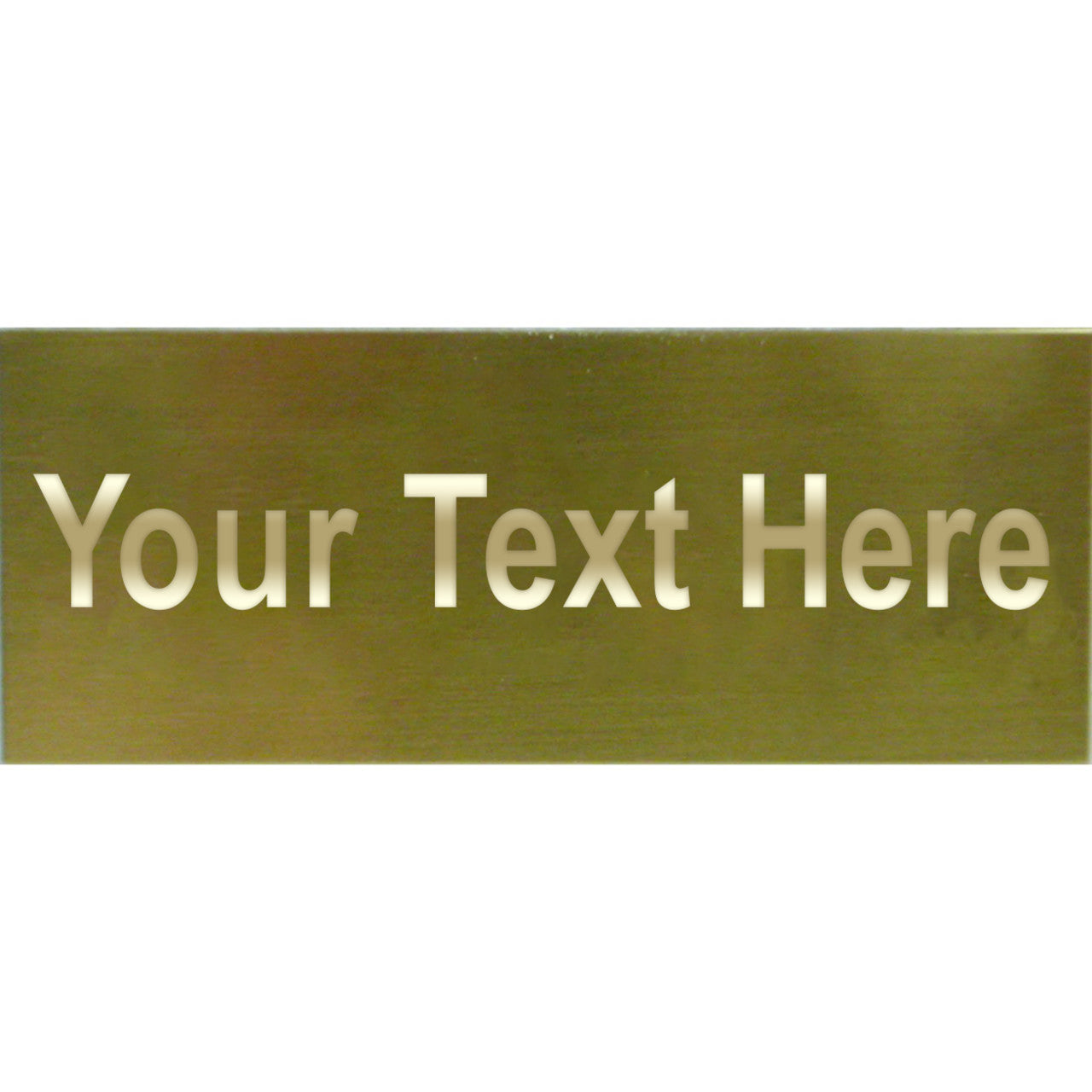 Gold engraved plate with placeholder "Your Text Here" text