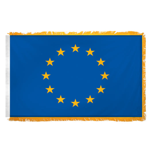 European Union 3ft x 5ft Nylon Flag - Secondary Image - United States Flag Store Flag of the European Union with yellow stars on a blue background