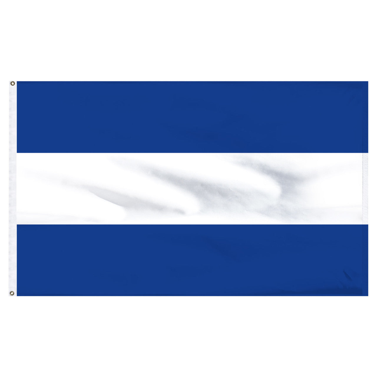 El Salvador flag with two blue horizontal stripes and a white center