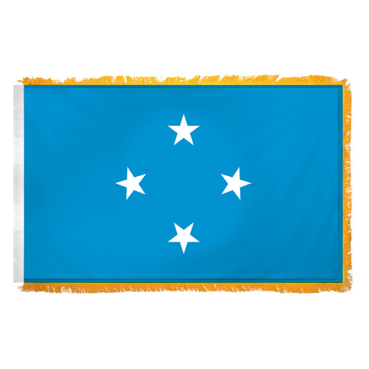 Micronesia 3ft x 5ft Nylon Flag - Secondary Image - United States Flag Store A Micronesia flag with blue background and four white stars.
