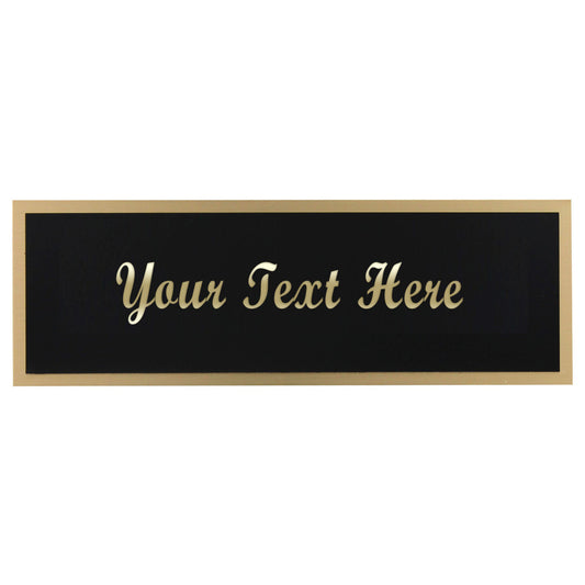 Black-on-Brass Engraving Plate - 1.75in x 5in - Secondary Image - United States Flag Store Black-on-Brass Engraving Plate - 1.75in x 5in