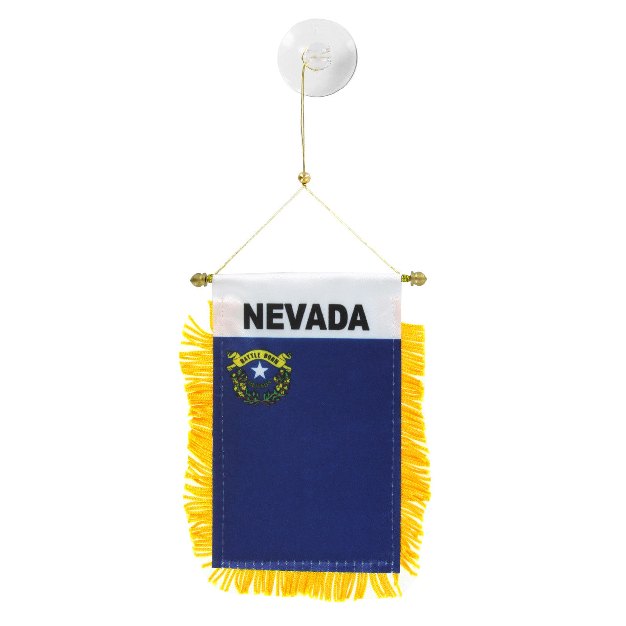Nevada state flag hanging banner on a white background