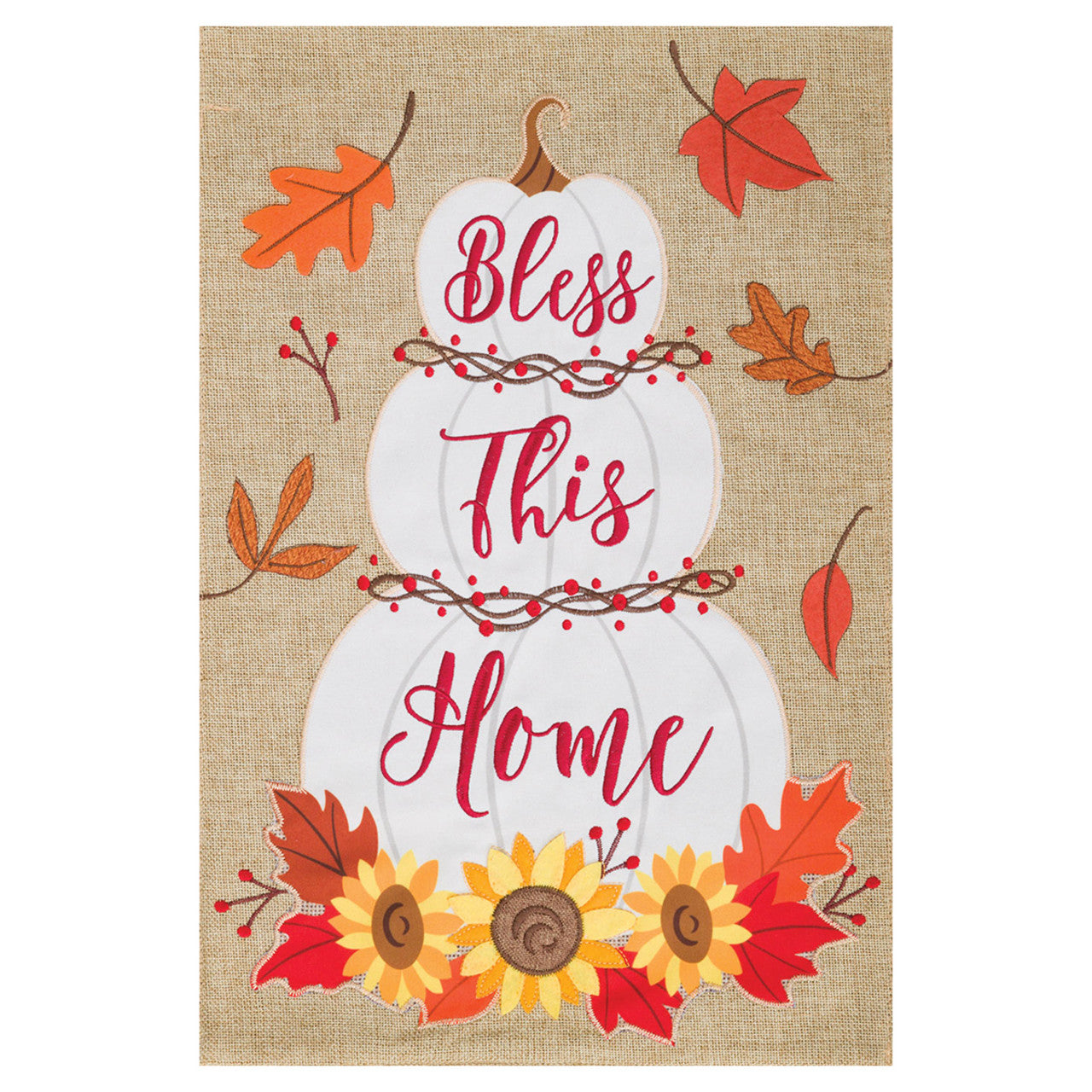 White Pumpkin Home Garden Flag - 12in x 18in