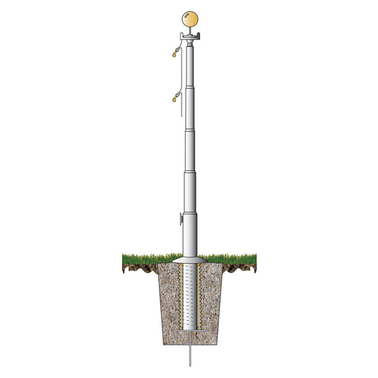 Ground Set Diminishing Section Steel 120ft Flagpole