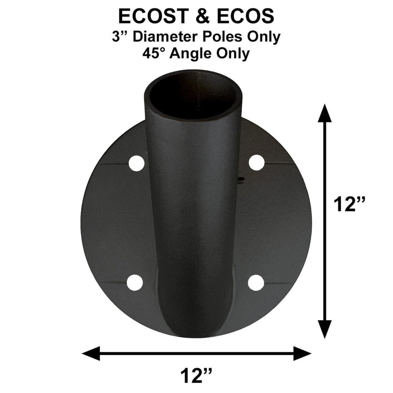 Outrigger Wall Mount Bracket Only - ECOS8 - Black