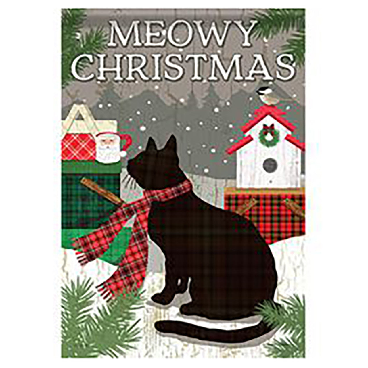 Carson Christmas Garden Flag - Meowy Christmas