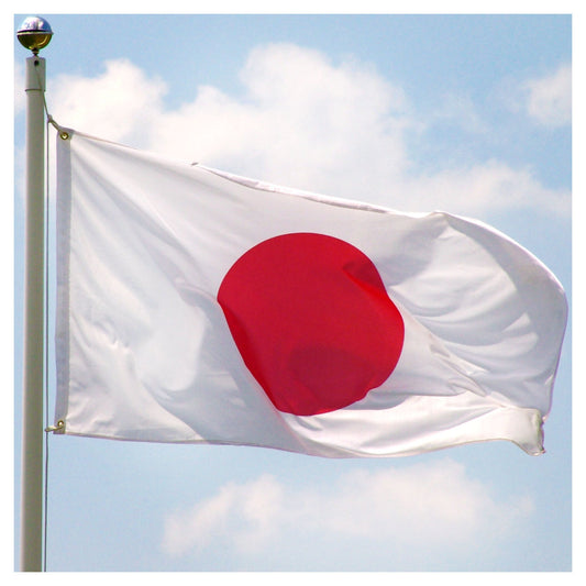 Japan flag 3ft x 5ft Super Knit Polyester - Secondary Image - United States Flag Store Japan flag 3ft x 5ft Super Knit Polyester