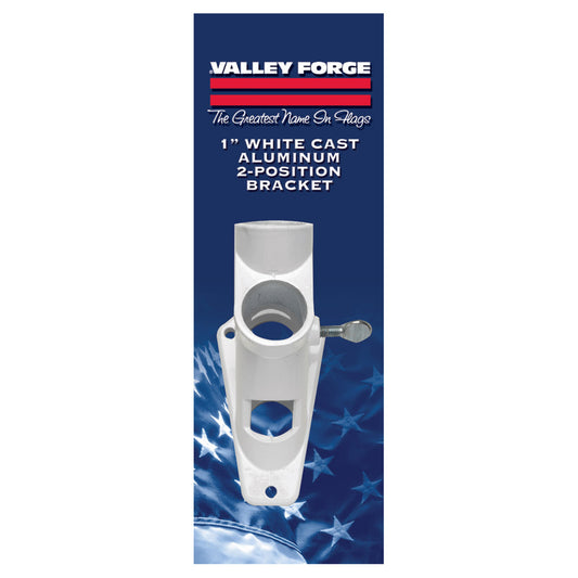 1in Cast Aluminum Bracket - White by Valley Forge - Secondary Image - United States Flag Store 1in Cast Aluminum Bracket - White by Valley Forge