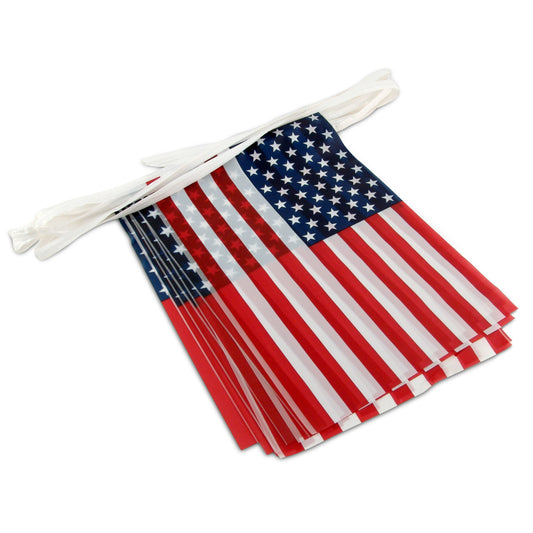 American Flag Pennant Streamers - 12in x 18in - Secondary Image - United States Flag Store American Flag Pennant Streamers - 12in x 18in