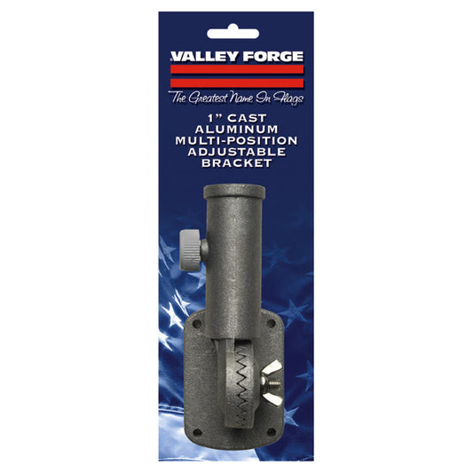 1in Adjustable Cast Silver Aluminum Bracket - Secondary Image - United States Flag Store 1in Adjustable Cast Silver Aluminum Bracket