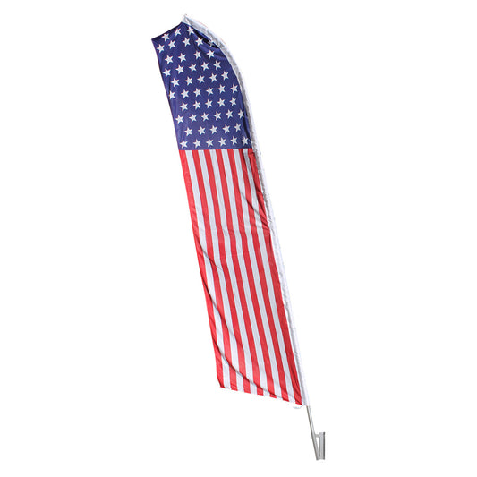 Swooper Flat Wall Mount - Silver Angled - Secondary Image - United States Flag Store Swooper Flat Wall Mount - Silver Angled