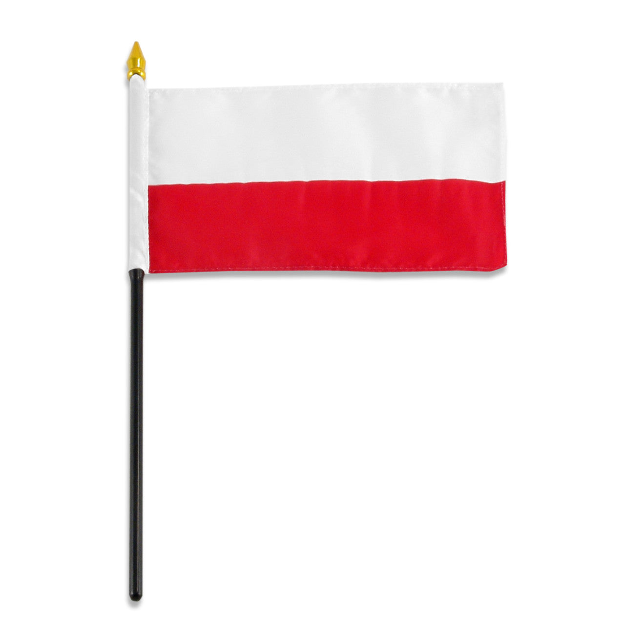 Poland National Stick Flag - 4in x 6in - Polyester