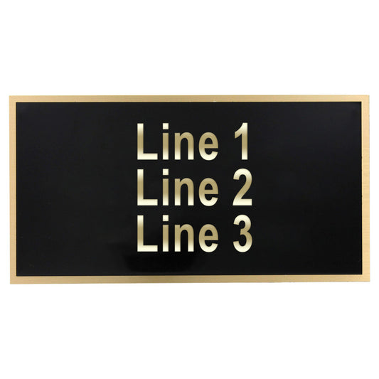 Large Black-on-Brass Engraving Plate - 3.25in x 6.25in - Secondary Image - United States Flag Store Large Black-on-Brass Engraving Plate - 3.25in x 6.25in