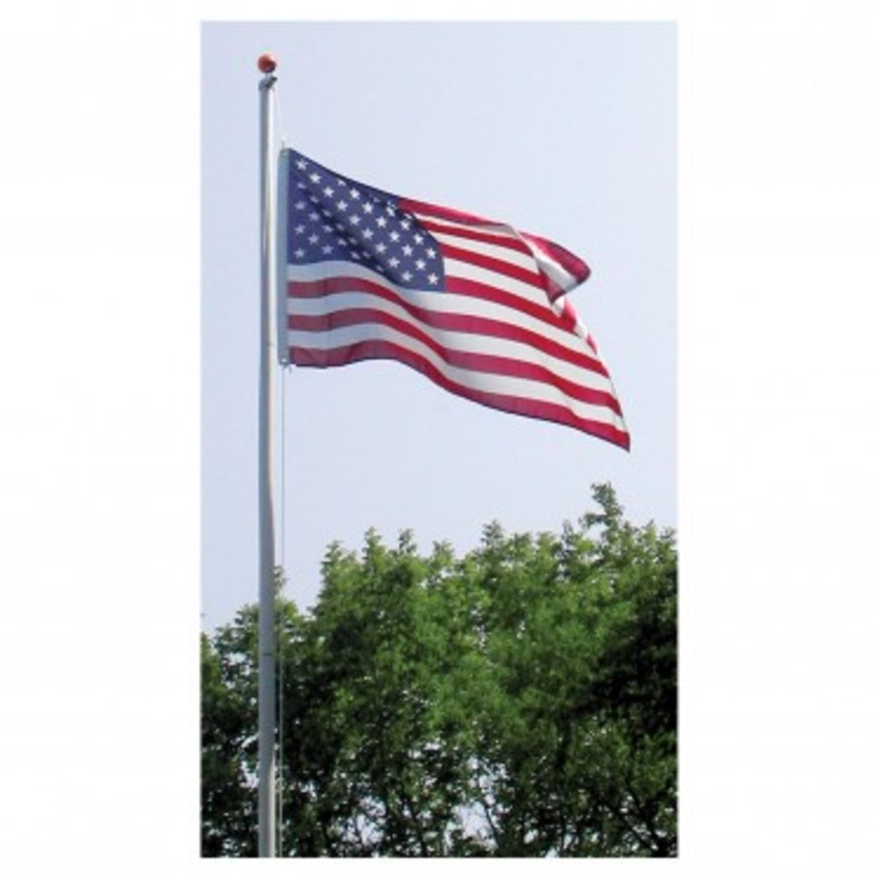 Super Tough 20ft Sectional Residential Flagpole (Silver, White or Bronze )