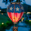 Patriotic Hot Air Balloon Solar Lantern for Outdoor Garden - Large