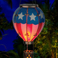 Patriotic Hot Air Balloon Solar Lantern for Outdoor Garden - Large