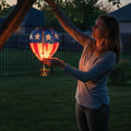 Patriotic Hot Air Balloon Solar Lantern for Outdoor Garden - Large