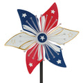 Patriotic Flower Spinner Solar Stake for Outdoor Garden