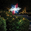 Patriotic Flower Spinner Solar Stake for Outdoor Garden