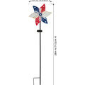 Patriotic Flower Spinner Solar Stake for Outdoor Garden