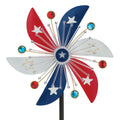 Patriotic Pinwheel Spinner Solar Stake for Outdoor Garden