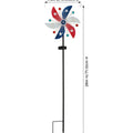 Patriotic Pinwheel Spinner Solar Stake for Outdoor Garden