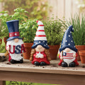 Patriotic Gnomes Solar Stakes, Set of 3 - Outdoor Garden