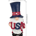 Patriotic Gnomes Solar Stakes, Set of 3 - Outdoor Garden