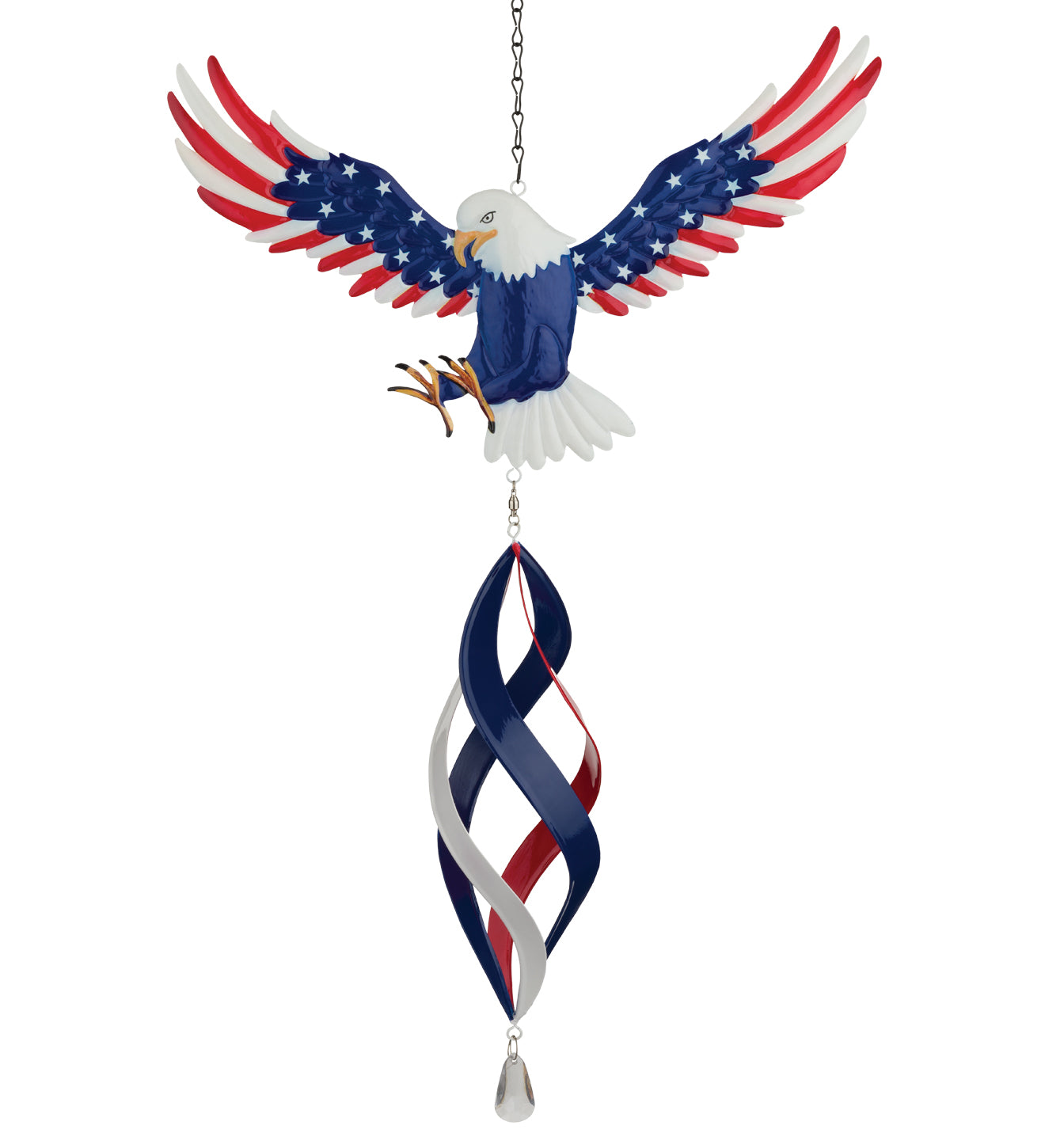 Patriotic Eagle Hanging Wind Spinner for Outdoor Garden