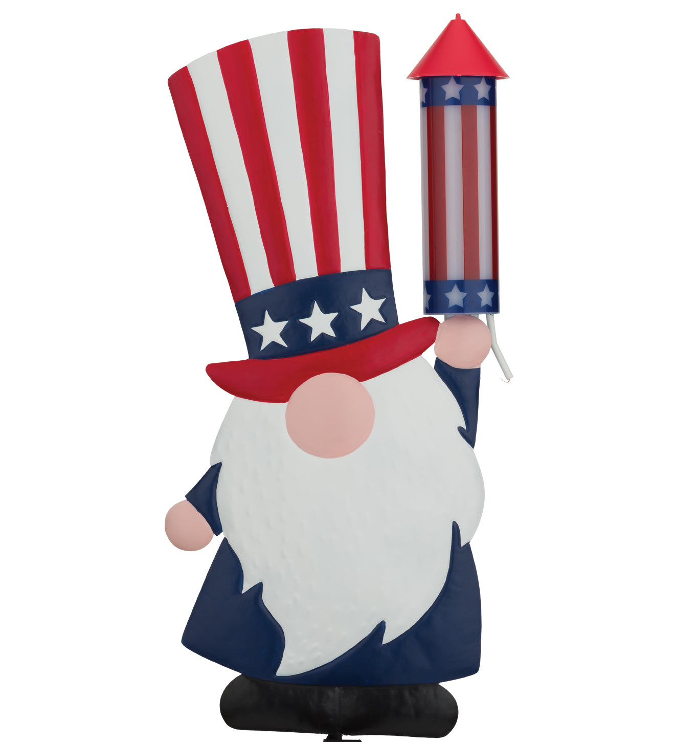 Patriotic Uncle Sam Gnome Solar Stake for Outdoor Garden