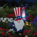 Patriotic Uncle Sam Gnome Solar Stake for Outdoor Garden