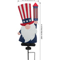 Patriotic Uncle Sam Gnome Solar Stake for Outdoor Garden
