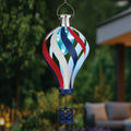 Patriotic Hot Air Balloon Solar Lantern with Spinning Design for Outdoor Garden