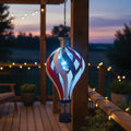 Patriotic Hot Air Balloon Solar Lantern with Spinning Design for Outdoor Garden