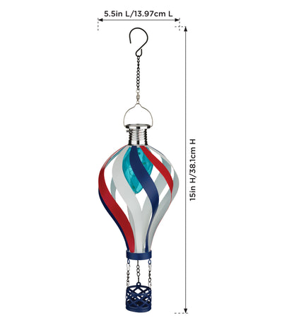 Patriotic lantern with dimensions on a white background