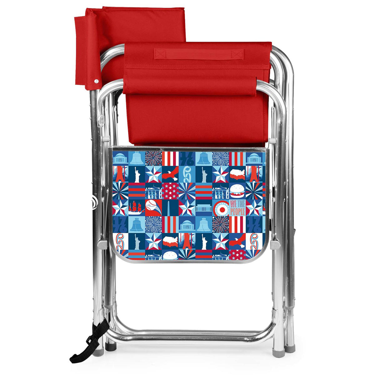 America 250 Portable Chair with Side Table - Parade Chair - Red