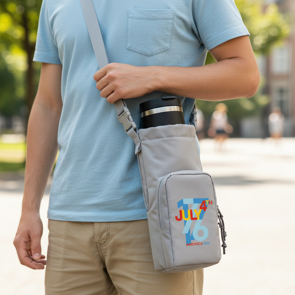 America 250 Water Bottle Crossbody - Gray