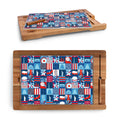 America 250 Charcuterie Board and Knife Set - Glass and Acacia Wood