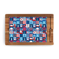 America 250 Charcuterie Board and Knife Set - Glass and Acacia Wood