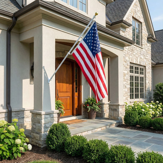 Super Tough 7ft Aluminum Two Piece Residential Flagpole - Includes Clips & Topper, White Finish