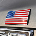 American Flag Badge Bundle Left & Right Facing - 3.8" x 2" - All Weather Emblem - Red, Blue & Chrome Finish