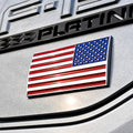 American Flag Badge Bundle Left & Right Facing - 3.8" x 2" - All Weather Emblem - Red, Blue & Chrome Finish