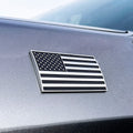 American Flag Badge - 3.8" x 2" All-Weather Emblem - Matte Black & Chrome Finish