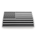 American Flag Badge - 3.8" x 2" All-Weather Emblem - Matte Black & Chrome Finish