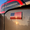 American Flag Badge - 3.8" x 2" All-Weather Emblem - Red, Blue & Chrome Finish
